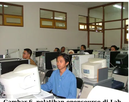 Gambar 6. pelatihan opensource di Lab, 