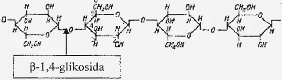 Gambar 3.1. Struktur kimia dari selulosa (Zugenmaier, 2008) 