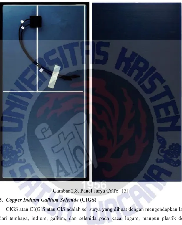 Gambar 2.7. Lapisan sel surya CdTe [12] 