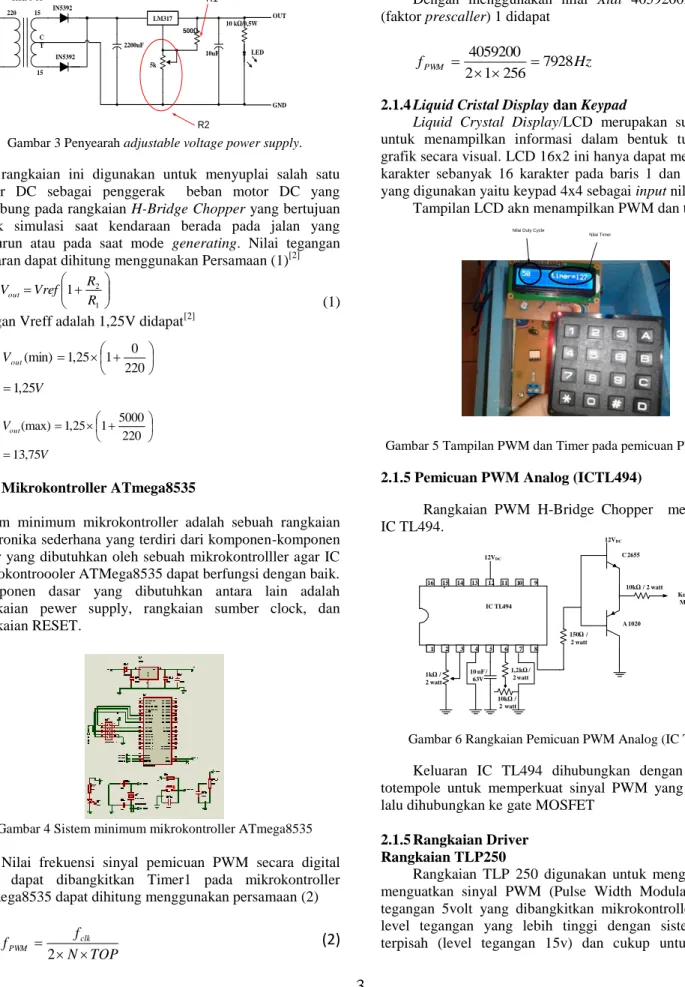 Gambar 3 Penyearah adjustable voltage power supply. 