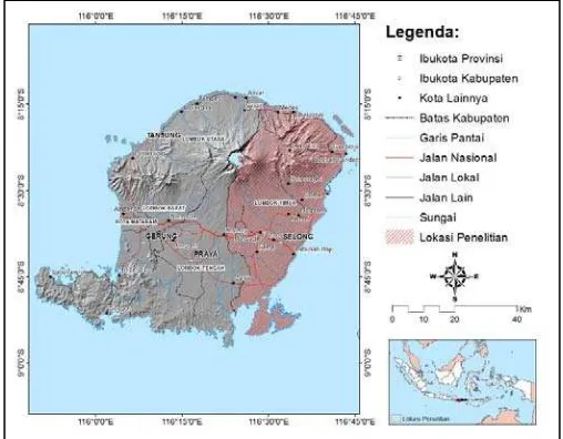 Gambar 1. Wilayah Penelitian Kab. Lombok Timur 