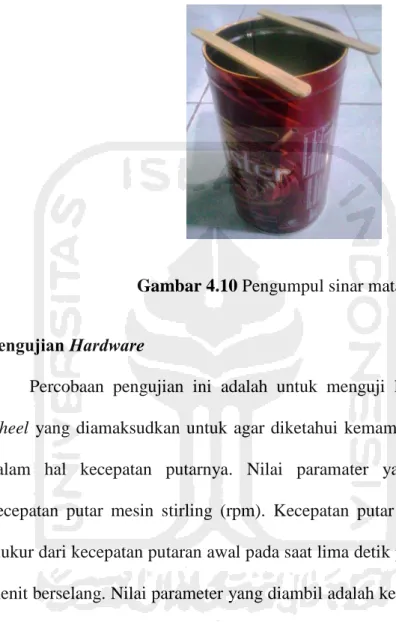 Gambar 4.10 Pengumpul sinar matahari 