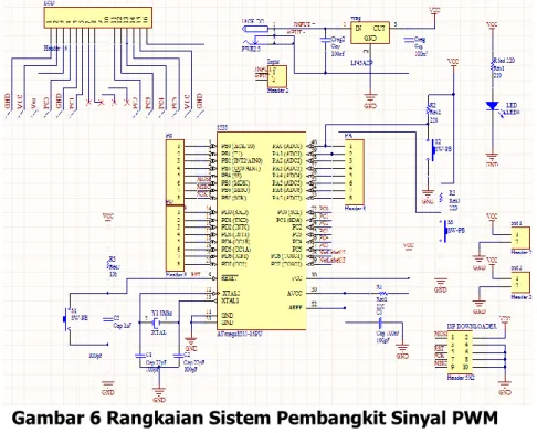 Gambar 6 Rangkaian Sistem Pembangkit Sinyal PWM  2.5  Perancangan Rangkaian Penyulut Saklar Daya 