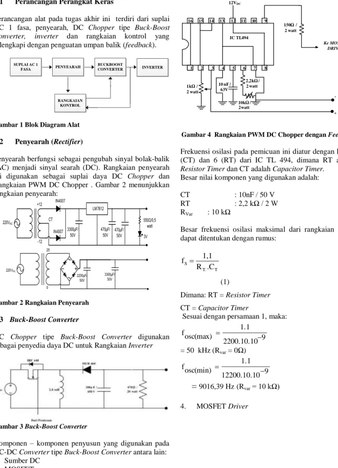 Gambar 1 Blok Diagram Alat  2.2  Penyearah (Rectifier) 