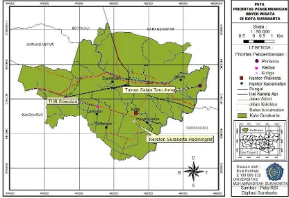 Gambar 1 Peta Potensi Gabungan Obyek Wisata di Kota Surakarta  