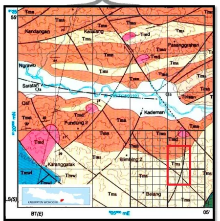 Gambar 2.8. Peta geologi daerah penelitian (Samporno &amp; Samodra, 1997) 