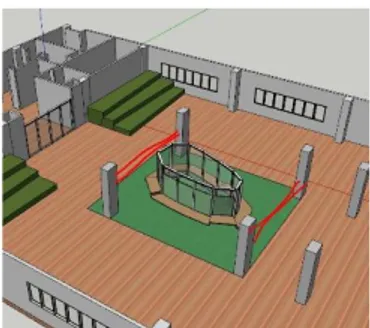 Gambar 3. 9  Pembuatan 3D modelling studio  animasi di Gedung PMN pada aplikasi Sketch Up 