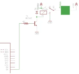 Gambar 3.3.  Rangkaian Driver relay dan pompa 