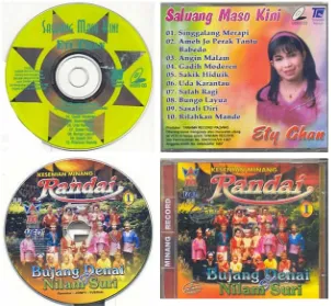 Figure 7. Modern saluang VCD and its cover (above) and randai VCD and its cover (below).