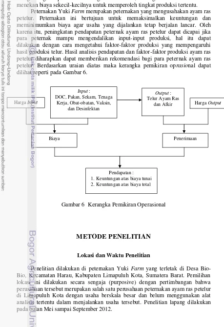 Gambar 6  Kerangka Pemikiran Operasional 