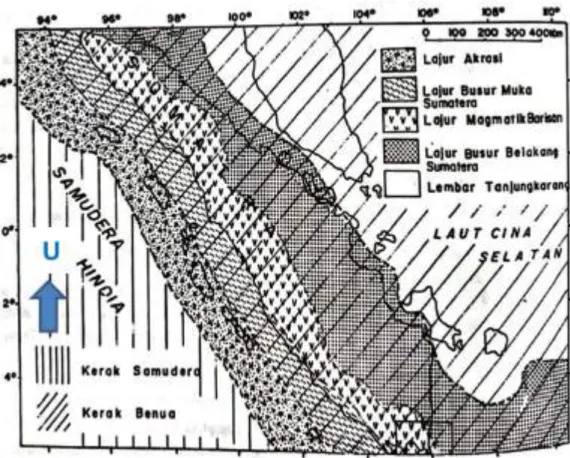 Gambar II.2 Peta Mandala Geologi Sumatra  (Mangga dkk.,1994).