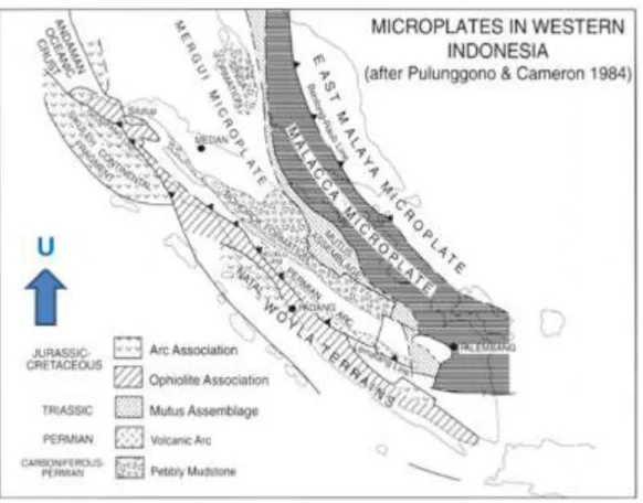 Gambar II.3 Mikrokontinental Pulau Sumatra  (Barber, 2005).