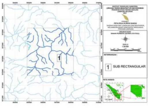 Gambar III.4 Peta pola aliran sungai daerah penelitian. 