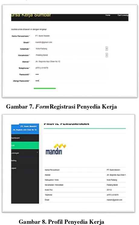 Gambar 7. FormRegistrasi Penyedia Kerja 