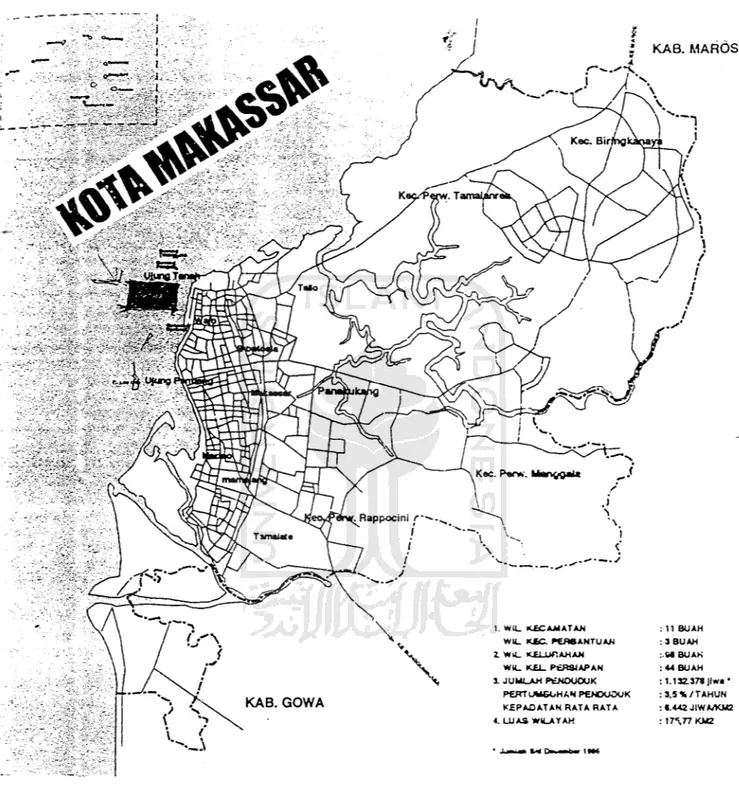 Gambar 1.2 : Peta kota Makassar Sumber : RTURK kota Makassar