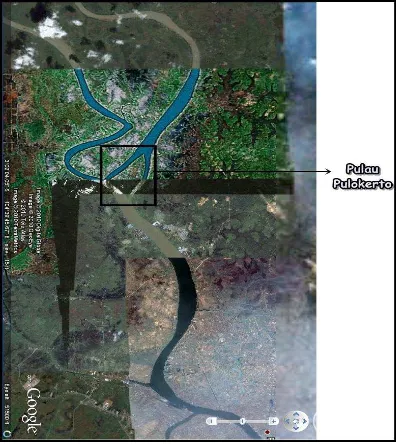 Gambar 2. Wilayah lokasi penelitian (Skala 1: 1.000.000)  Sumber : Google Earth,    2010 