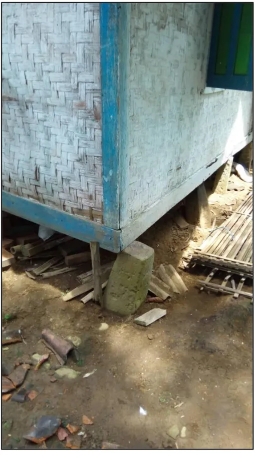 Gambar 6.1.  Gambar kerusakan pada rumah warga akibat Gempabumi  Barat Daya  Tasikmalaya 24 April 2017 pukul 01:01:10 WIB 