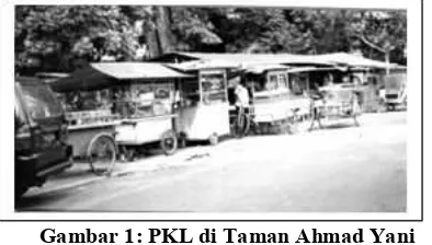 Gambar 1: PKL di Taman Ahmad Yani