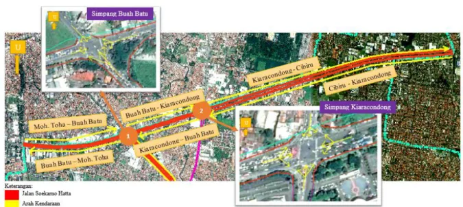 Gambar 5. Titik Survei Volume Kendaraan pada Ruas Jalan Soekarno Hatta