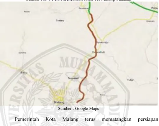 Gambar No. 1 Peta Perencanaan Jalan Tol Malang-Pandaan 