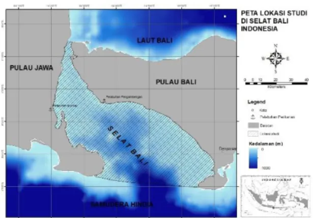Gambar 1. Lokasi studi di Selat Bali 