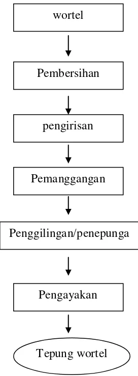 Gambar 3.1. Diagram Alir Pengolahan Tepung Wortel 