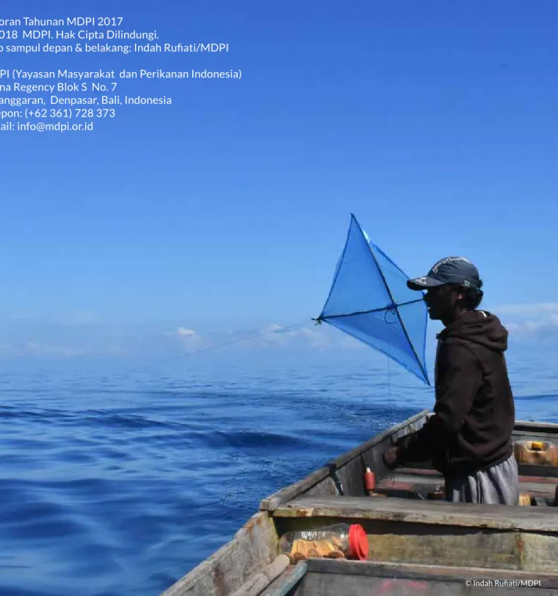 Foto sampul depan &amp; belakang: Indah Rufiati/MDPI MDPI (Yayasan Masyarakat  dan Perikanan Indonesia)  Istana Regency Blok S  No
