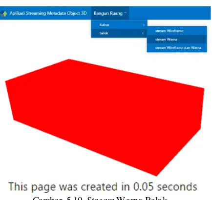 Gambar 5.11 Stream Wireframe dan Warna Balok 