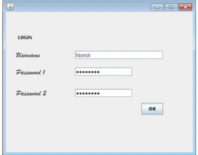 Gambar 9. Proses  input sudah berhasil username dan password untuk kunci tunggal  
