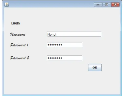 Gambar 9. Proses  input sudah berhasil username dan password untuk kunci tunggal  