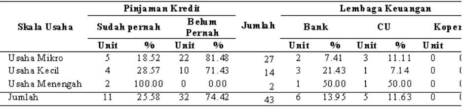 Tabel 8. Permintaan Kredit UMKM Kecamatan Entikong