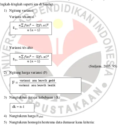 tabelhartina distribusi data teu normal. 