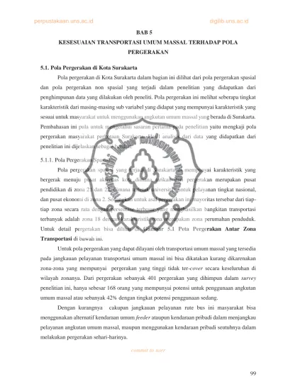 BAB 5 KESESUAIAN TRANSPORTASI UMUM MASSAL TERHADAP POLA PERGERAKAN