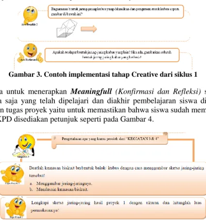 Gambar 4. Contoh implementasi tahap Meaningfull dari siklus 1 