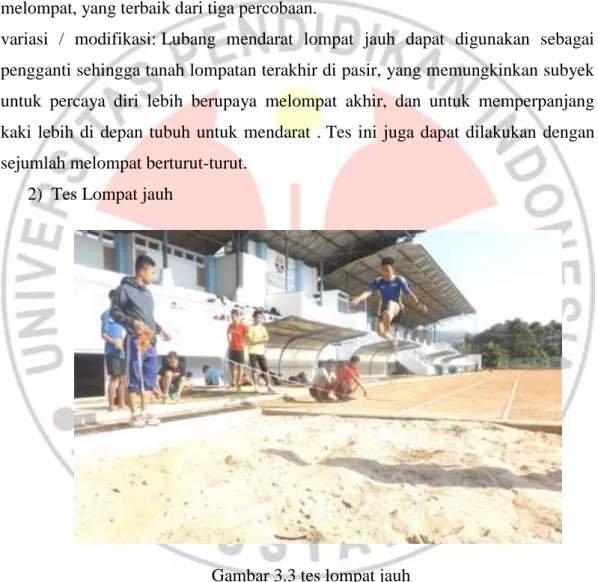 Gambar 3.3 tes lompat jauh 