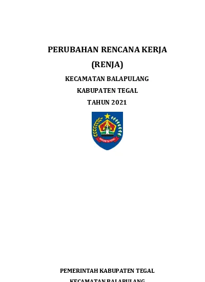 PERUBAHAN RENCANA KERJA (RENJA)