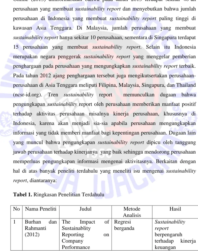 Tabel 1. Ringkasan Penelitian Terdahulu 