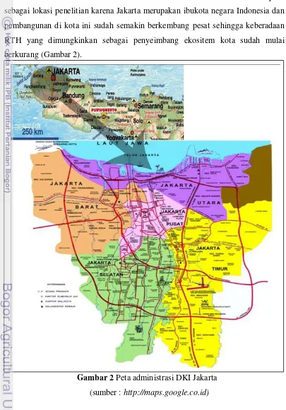 Gambar 2 Peta administrasi DKI Jakarta 
