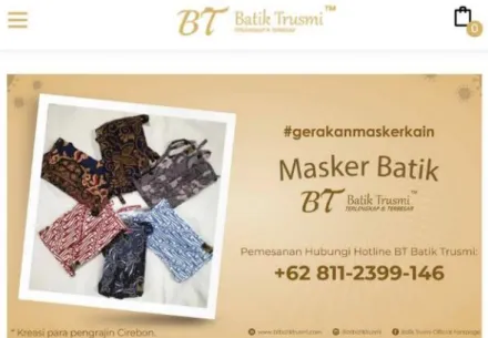 Gambar II.4 Website Batik Trusmi  Sumber: https://btbatiktrusmi.com/store-location/ 