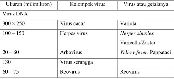 Tabel 3. Kelompok Virus yang Penting 