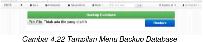 Gambar 4.22 Tampilan Menu Backup Database 