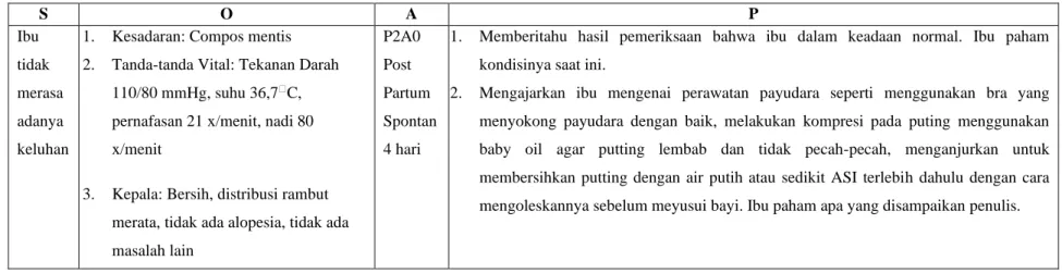 Tabel 3.2 Asuhan Kebidanan Masa Nifas (KFII) 