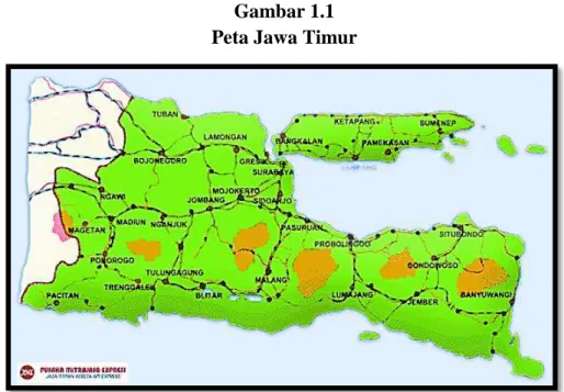 Gambar 1.1  Peta Jawa Timur 