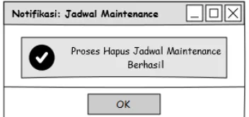 Gambar 10. Form Notifikasi Hapus Jadwal Maintenance Berhasil 