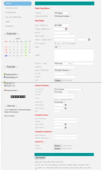 Gambar 4. Tampilan Input Pendaftaran 