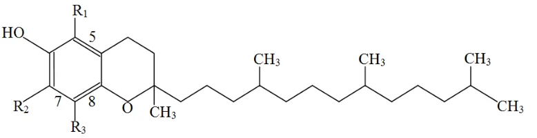Gambar 2.2 Struktur vitamin E 