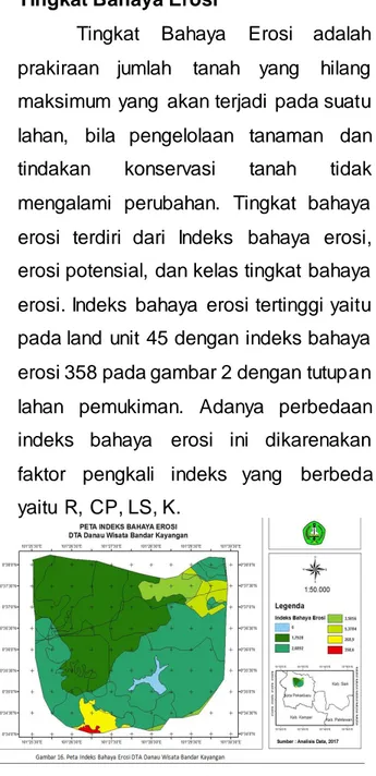 Gambar  3.  Peta  Land  Unit  Tingkat  Bahaya  Erosi  DTA  Danau Wisata Bandar  Kayangan 