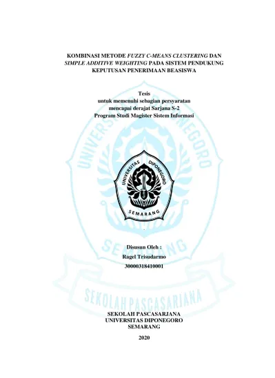 KOMBINASI METODE FUZZY C-MEANS CLUSTERING DAN SIMPLE ADDITIVE WEIGHTING ...