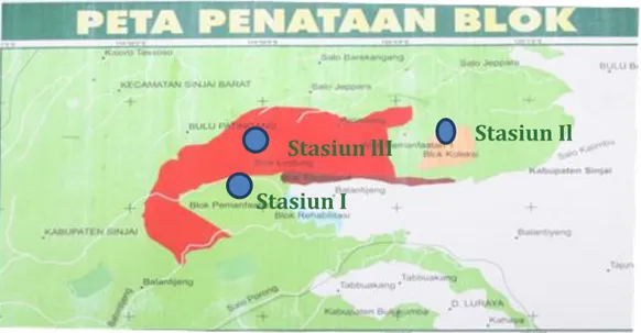 Gambar 3.1. Peta Penataan Blok Taman Hutan Raya Abdul Latief Sinjai Borong  Kabupaten  Sinjai (Pemerintah Kabupaten Sinjai, 2018)