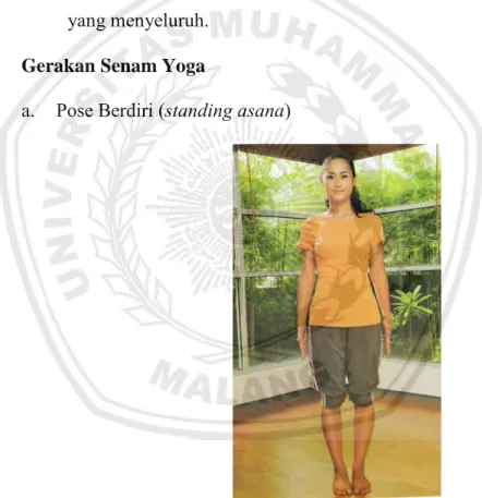 Gambar 2.16 Pose Berdiri (Standing  Asana)  Sumber: Lebang, 2013 